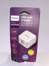 Usado, Carregador de parede Philips Dual USB (USB A + USB C) NOVO 25,5 watt comprar usado  Enviando para Brazil