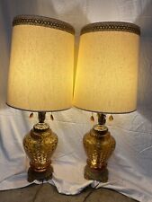 pair lamps amber table for sale  Cleveland