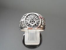 Masonic Ring Sterling Silver MASTER MASON Illuminati Masonic Symbols G letter for sale  Shipping to South Africa