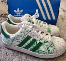 De Colección Adidas Superstar II Niños 2004 Verde Blanco Salpicaduras Zapatos Yth EE. UU. Talla 5.5 Wm 7, usado segunda mano  Embacar hacia Argentina