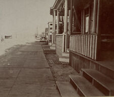 Antique Sepia Houses Card Mounted Photograph Wooden Sidewalk 5 X 3.5” Porches for sale  Shipping to South Africa