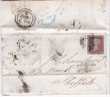 1848 QV FINE FOUR MARGIN 1d SELO VERMELHO CENTAVO NA CARTA DE NORWICH PARA SHEFFIELD, usado comprar usado  Enviando para Brazil