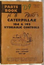 Caterpillar 184 193 1963 controles hidráulicos D9 libro de piezas 37E1-37E409 91F1--UP b segunda mano  Embacar hacia Argentina