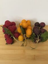 Lote de 3 uvas grandes de frutas com miçangas vermelho laranja roxo decoração para casa cozinha de férias comprar usado  Enviando para Brazil