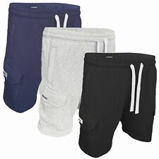 Mens Cargo Fleece Shorts With ZIPS  Summer Gym Combat Pocket Elasticated Work for sale  Shipping to South Africa