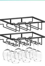 ⭐️Wine Glass Rack 2 Pack Under Cabinet Stemware  Holder 3 Rows Brown NO HARDWARE for sale  Shipping to South Africa