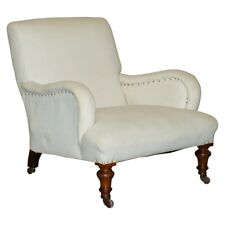 ANTIQUE VICTORIAN HOWARD & SON'S BRIDGEWATER STYLE ARMCHAIR NICELY SCULPTED ARMS for sale  Shipping to South Africa
