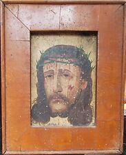 Antique 19th C. Spanish Colonial Painting/ Retablo - Veil of Veronica for sale  Shipping to Canada
