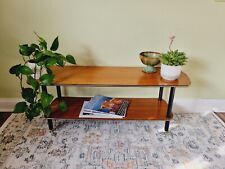 Vintage 70s 2 Tier Coffee Table Mid Century Modern Retro Console Table Long 106c for sale  Shipping to South Africa