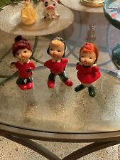 3 NAPCO NAPCOWARE CHRISTMAS CAROLERS FIGURINES X7592 RED BLONDE HAIR VTG Japan for sale  Holiday