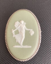 VINTAGE GREEN WEDGWOOD CAMEO BROOCH MINT CONDITION for sale  BLANDFORD FORUM