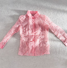 Camisa Valentino Spa feminina rosa bordada floral oca tamanho 42 comprar usado  Enviando para Brazil