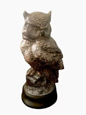 Estatueta de cerâmica vintage pintada à mão marrom cinza com chifres coruja estátua grande pássaro 13"" comprar usado  Enviando para Brazil