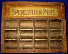Antique Spencerian Pens Retail Nibs Wooden Display Cabinet Needs Work for sale  Shipping to South Africa