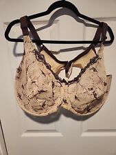  Black Lacy Bra Size 46 H Women NUDE Floral Plunge, used for sale  Shipping to South Africa