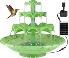 Mademax GREEN 3-Tier Solar Fountain Bird Bath - Lights - Outdoor Garden JT03A, used for sale  Shipping to South Africa