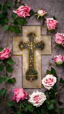 Crucifix métal bénitier d'occasion  Saint-Trojan-les-Bains