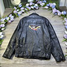 Jaqueta de couro vintage para motocicleta tamanho XL bordada águia “God Bless America” comprar usado  Enviando para Brazil