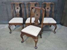 4 Vintage Mahogany Henredon "Aston Court" Queen Anne Dining Side Chairs, used for sale  Shipping to South Africa