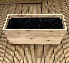 RECYCLED PALLET WOOD PLANTER 80CM X 30CM X 34CM HIGH-HEAT TREATED TIMBER - LINED for sale  Shipping to South Africa