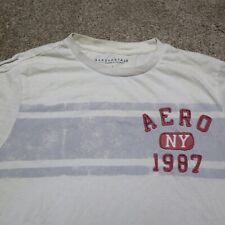 Aeropostale Branco Original Autêntico Aero NY Desde 1987 Tee T-Shirt Mens L Large comprar usado  Enviando para Brazil