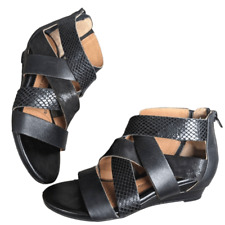 Sandálias confortáveis femininas Sofft Rosaria couro preto gladiador cunha raro tamanho 4 comprar usado  Enviando para Brazil