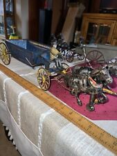 Antique 19thC WILKINS- KINGSBURY Panama Dump Cast Iron & Tin Horses  Wagon Toy for sale  Shipping to South Africa