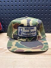 Vintage Camo Trucker Hat Patch Fabrication Snapback Mesh Welding for sale  Shipping to South Africa