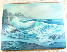 Pintura a óleo vintage Misty Morning Seascape R. Graham Ellis - Sem moldura - 24X18 comprar usado  Enviando para Brazil