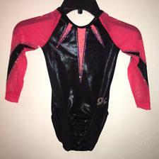 GK GYMNASTICS Leotard Rhinestone Mesh size Girl CM  Black Pink NWOT for sale  Shipping to South Africa