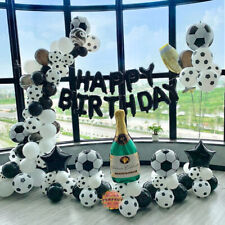 Used, Football Balloon Arch Garland Kit Balons Black & White Birthday Boy Party Decor for sale  Shipping to South Africa