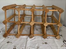 Vintage Wooden 2 Tier Wine Rack 8 Bottles Pine Wood Farmhouse Country for sale  Shipping to South Africa