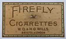 Etiqueta de paquete de tabaco de cigarrillo Firefly A WD HO Wills segunda mano  Embacar hacia Mexico