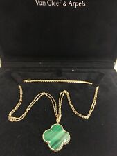 Pingente de colar Van Cleef & Arpels Magic Alhambra malaquita verde K18 YG comprar usado  Enviando para Brazil