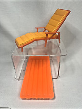 Arco Barbie Doll Backyard and Pool 7688 Plastic orange pool float Lounge chair for sale  Shipping to South Africa