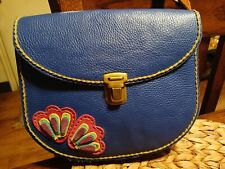 Bolsa tiracolo de couro feita à mão em couro azul francês -LINDA comprar usado  Enviando para Brazil