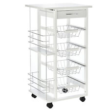 HOMCOM Multi-Use Kitchen Island Trolley Baskets Side Racks Drawer, Used for sale  Shipping to South Africa