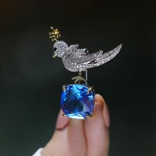Używany, Kryształowe urocze broszki dla ptaków dla kobiet luksusowa kreatywna osobowość zwierzę broszka na sprzedaż  Wysyłka do Poland