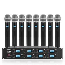 Pyle Professional 8 Channel UHF Wireless Microphone System 8 Handheld Black  for sale  Shipping to South Africa