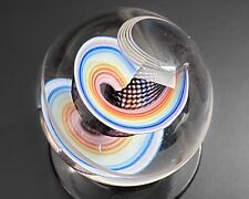 Steven Maslach Cuneo Furnace 0.8" Rainbow Ribbon Latticinio Art Glass Marble for sale  Shipping to South Africa