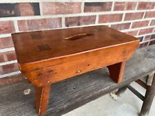 Old Vintage Primitive Wooden Stool w/ Carrying Hole & Mortise Joints ~ NICE! for sale  Shipping to South Africa