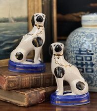 Stunning Rare 19C English Staffordshire Spaniel Royal Hunt Mantle Dog Pair 4.75” for sale  Shipping to South Africa