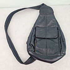 Genuine Lambskin Leather Black Crossbody Sling Bag for sale  Shipping to South Africa