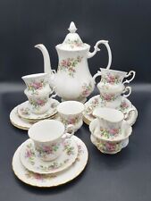 Vintage Royal Albert "Moss Rose" Coffee Set with Coffee Pot for 6-1st Quality for sale  Shipping to South Africa