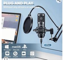 USB Microphone, Plug & Play 192kHz/24bit Cardioid Condenser Studio Mic Kit for sale  Shipping to South Africa