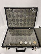 Used, Pocket Watch Case Holds 56 Collectors Display Travel Storage Sales Box Briefcase for sale  Shipping to South Africa