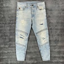 Used, G-Star Raw Motac Deconstructed 3D Slim Moto Blue Light Wash Denim Jeans 30x30 for sale  Shipping to South Africa