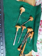 vintage wood turning carving tools in roll taylor sheffield x 10 for sale  Shipping to South Africa