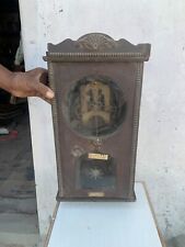 Reloj de pared antiguo artesanal estuche de madera y piezas de escape hechas en la India segunda mano  Embacar hacia Argentina