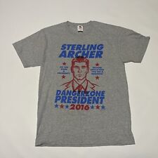 Camiseta Archer para hombre talla mediana gris 2016 franqueo presidencial gratuito, usado segunda mano  Embacar hacia Argentina